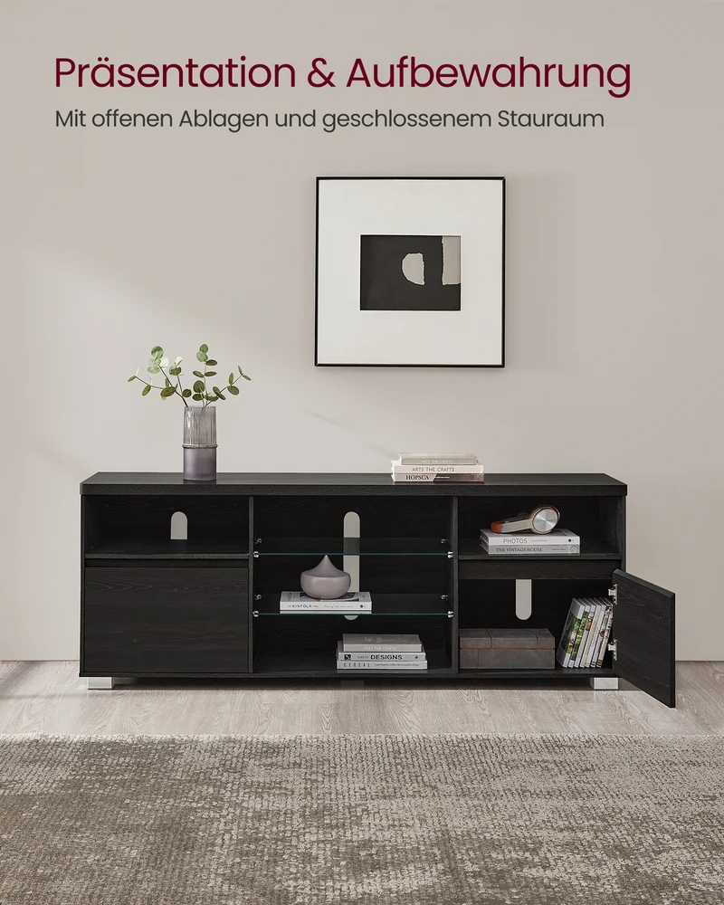 TV-Schrank mit LED-Beleuchtung und verstellbarem Stauraum