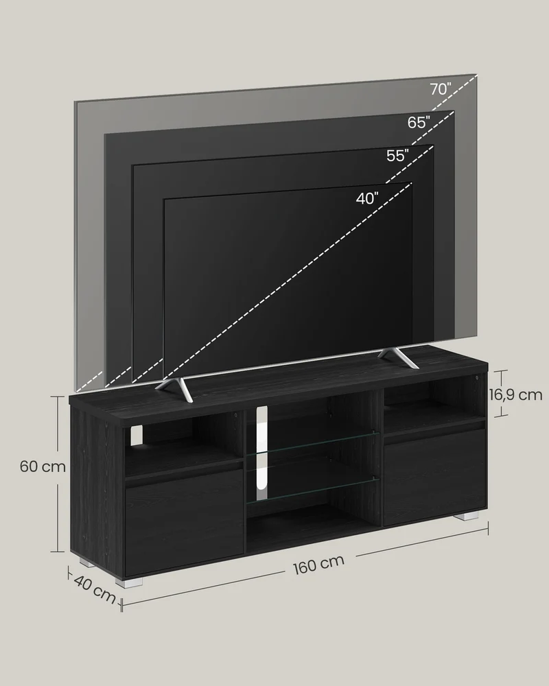 TV-Schrank mit LED-Beleuchtung und verstellbarem Stauraum