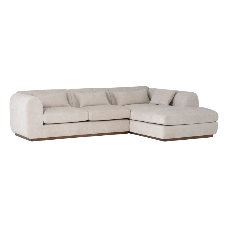 Brenvo eckbank rechts structure velvet sand