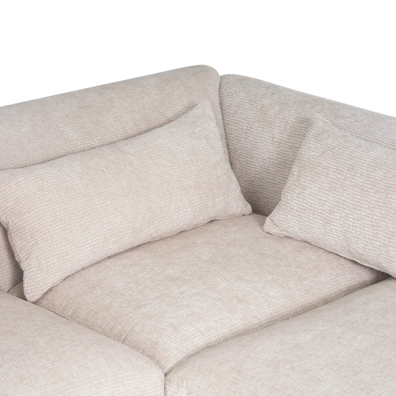 Brenvo eckbank rechts structure velvet sand
