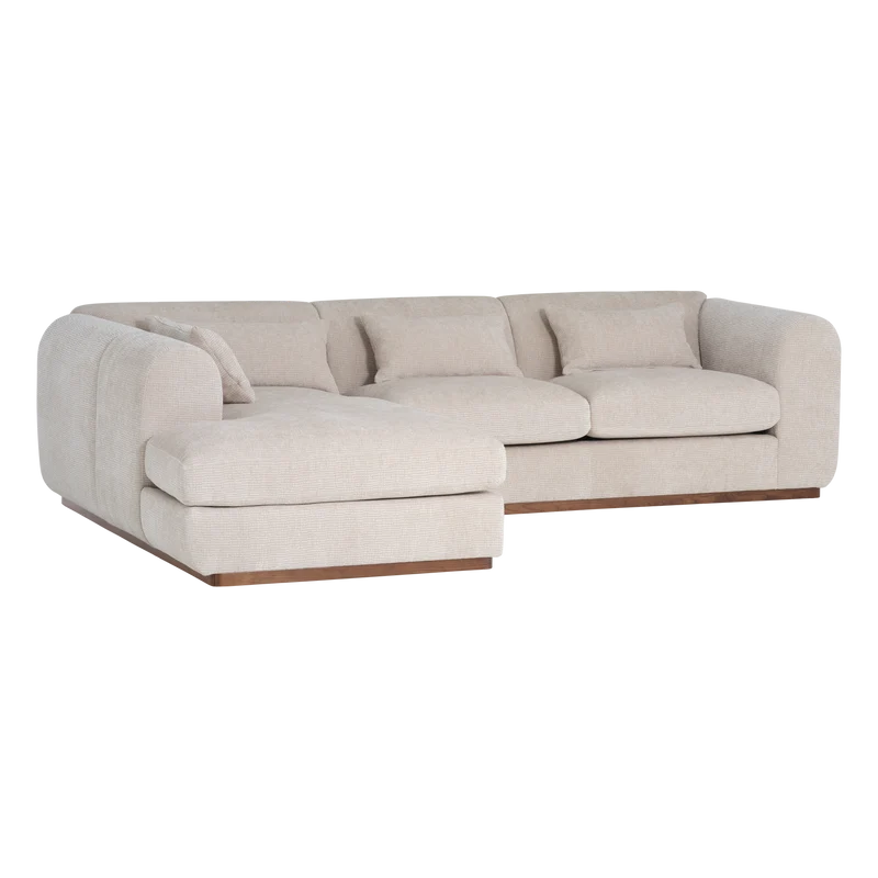 Brenvo Eckbank links Structure Velvet Sand