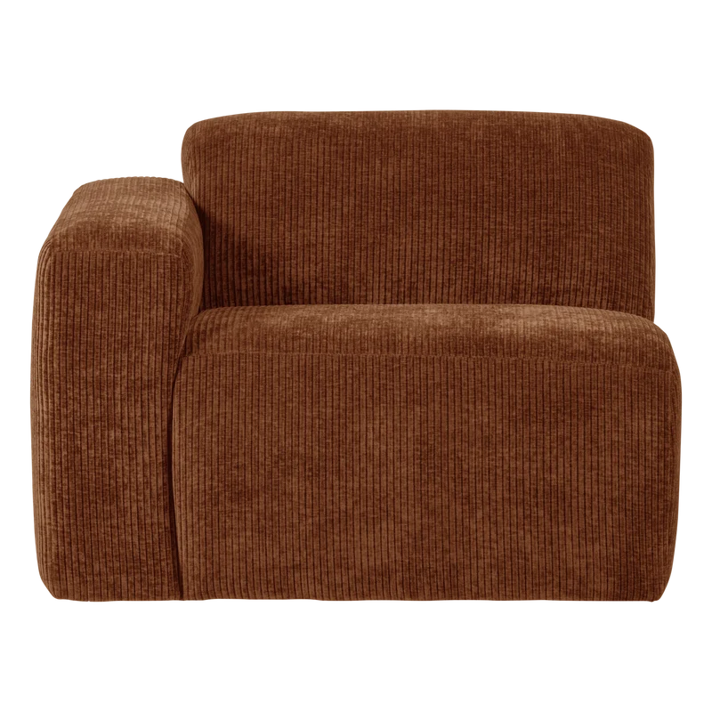 Mojo Base 1-Sitzer-Element Armlehne links Rib Rostbraun
