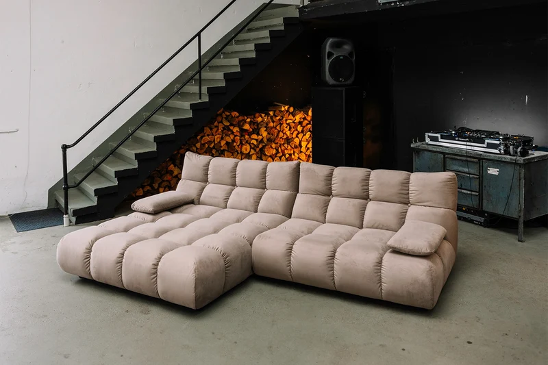 KAWOLA Sofa VIVIEN Ecksofa Velvet sand
