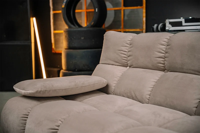 KAWOLA Sofa VIVIEN Ecksofa Velvet sand