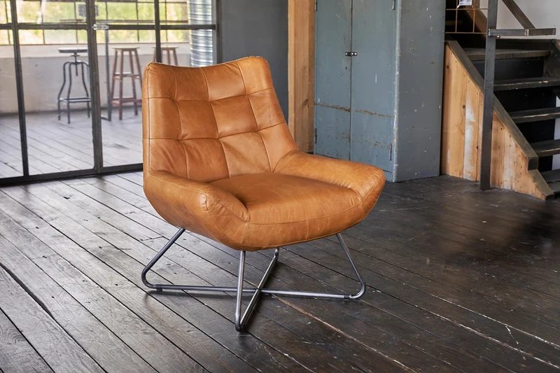 KAWOLA Sessel Snooze Leder cognac B/H/T: 82x93x76cm