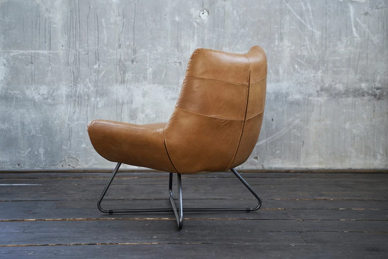 KAWOLA Sessel Snooze Leder cognac B/H/T: 82x93x76cm