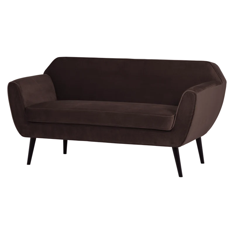Rocco sofa 150 cm samt dunkelbraun
