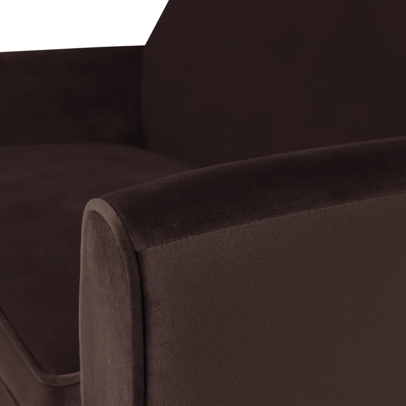 Rocco sofa 150 cm samt dunkelbraun