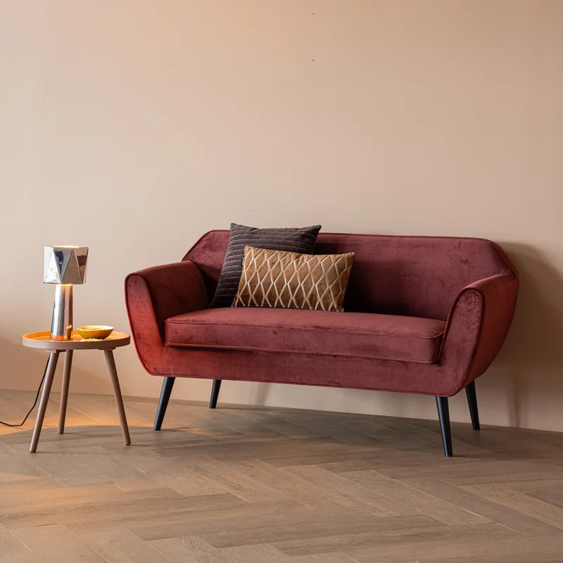 Rocco sofa 150 cm samt bordeauxrot