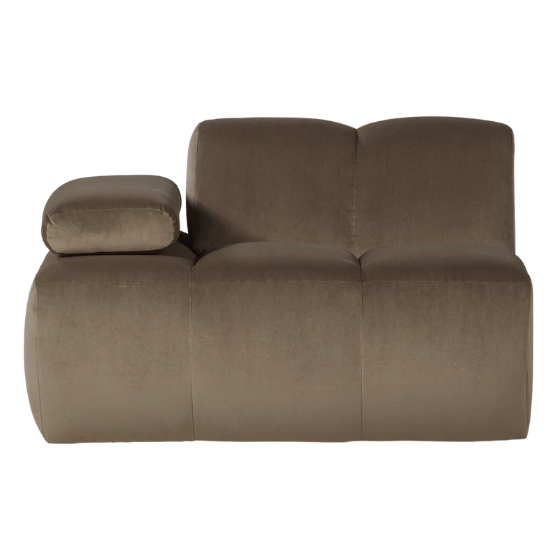 Mojo 1-Sitzer-Element Armlehne links Samt Taupe
