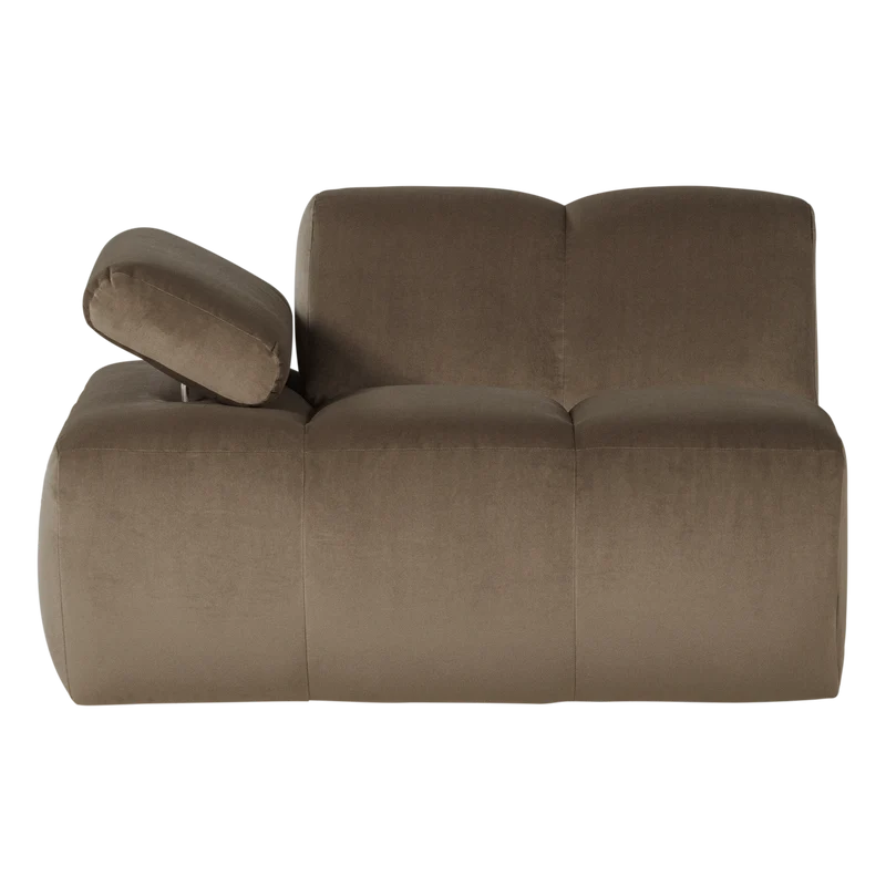 Mojo 1-Sitzer-Element Armlehne links Samt Taupe