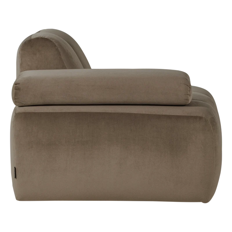 Mojo 1-Sitzer-Element Armlehne links Samt Taupe