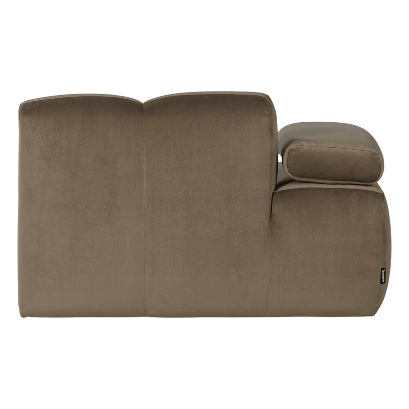 Mojo 1-Sitzer-Element Armlehne links Samt Taupe