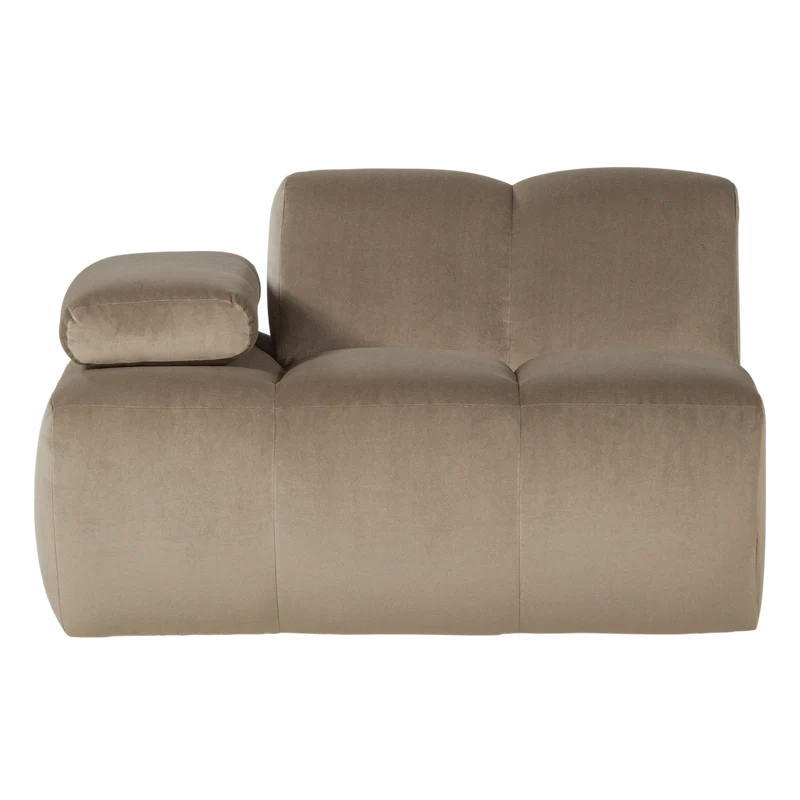 Mojo 1-Sitzer-Element Armlehne links Samt Khaki
