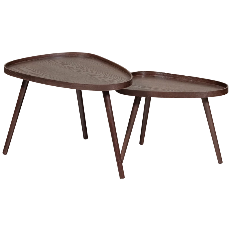 Set von 2 - Nissa Beistelltische Walnuss
