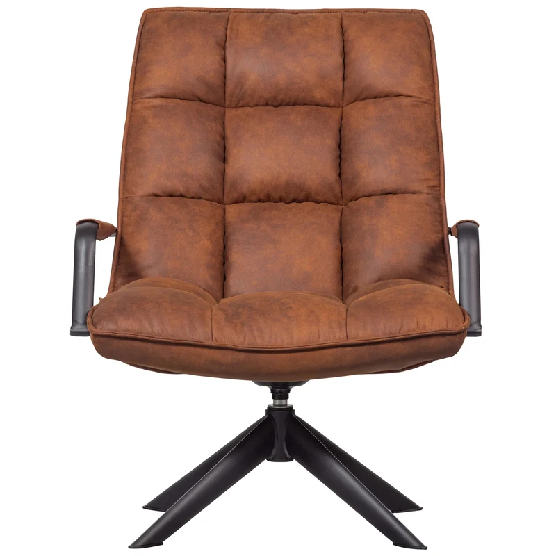 Jouke drehsessel mit armlehne kunstleder cognac