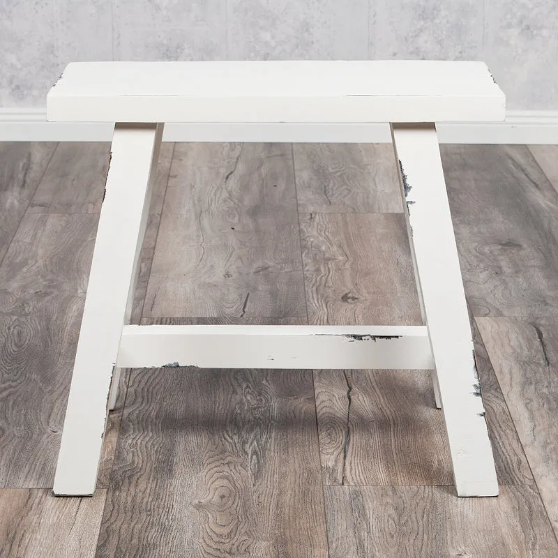 Hocker HAJER ca. L50cm Antik-Weiß Bootsholz Beistelltisch