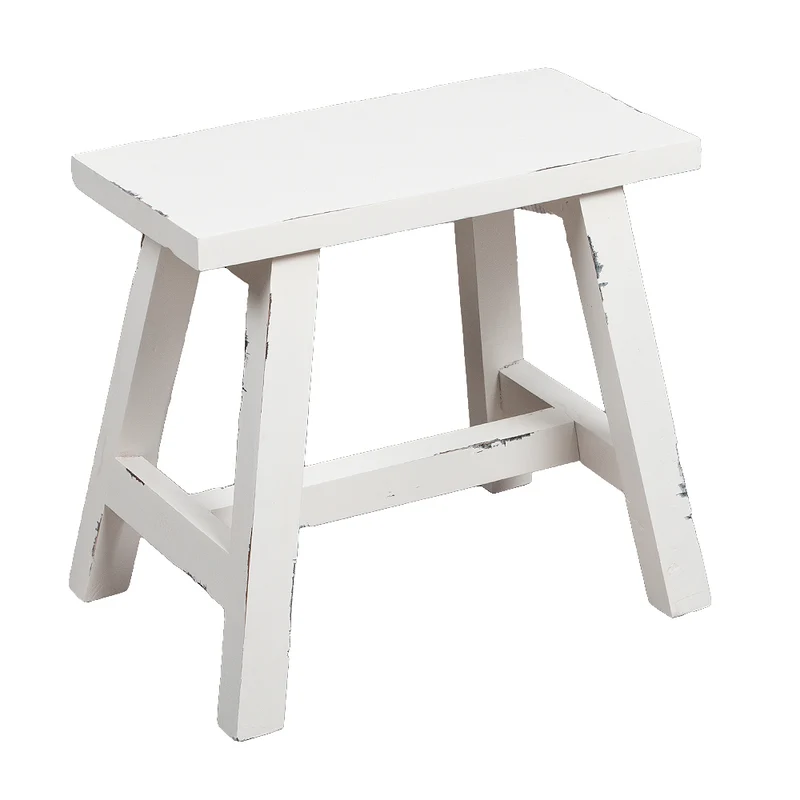 Hocker HAJER ca. L50cm Antik-Weiß Bootsholz Beistelltisch