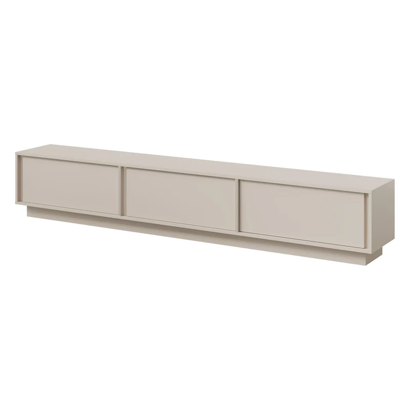 Velor TV-Lowboard 230 cm mit 3 Klappen – Kaschmir