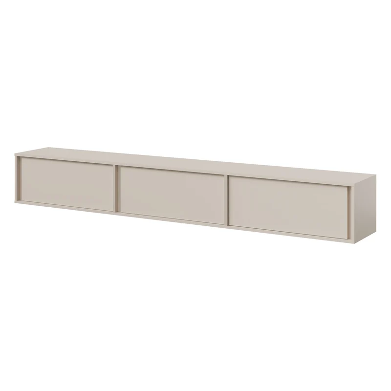 Velor TV-Lowboard 230 cm mit 3 Klappen – Kaschmir