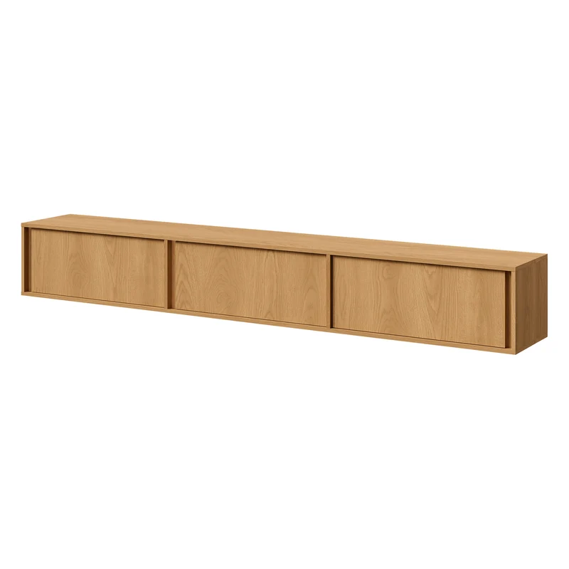 Velor TV-Lowboard 230 cm mit 3 Klappen – Eiche Carmel