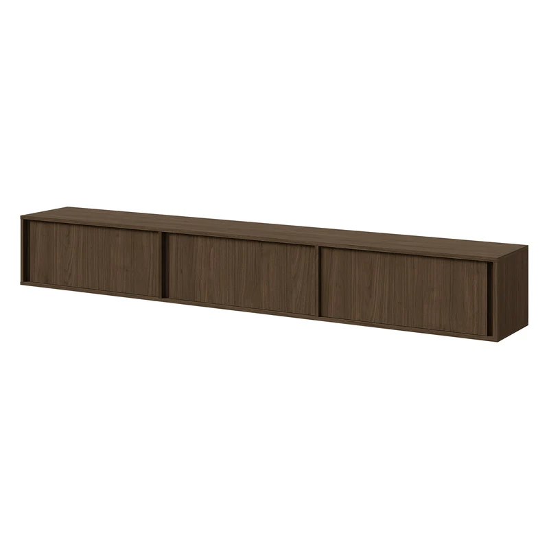 Velor TV-Lowboard 230 cm mit 3 Klappen – Walnuss Villa