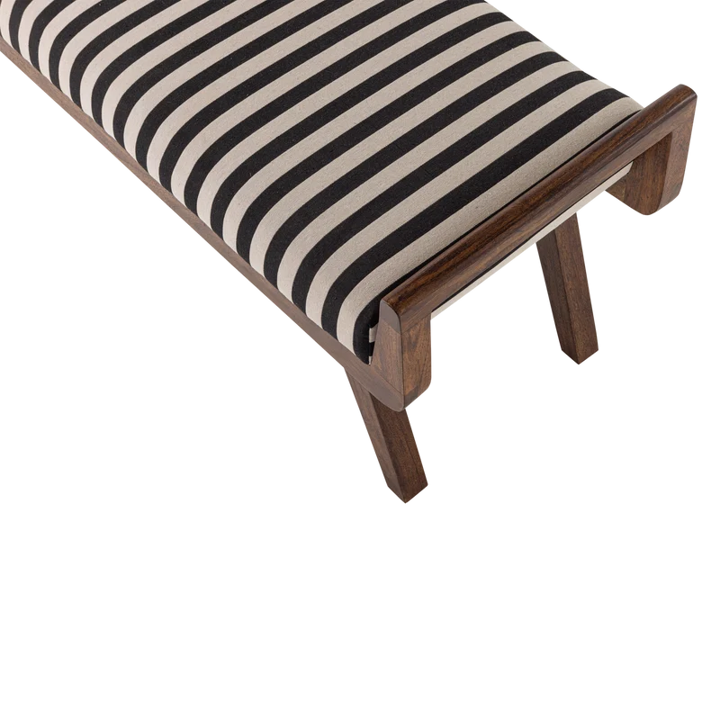 Valo bank holz braun mit streifen schwarz/weiss