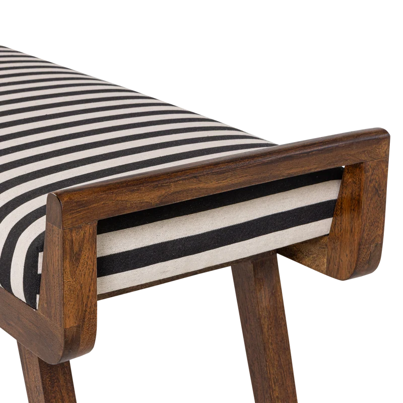 Valo bank holz braun mit streifen schwarz/weiss