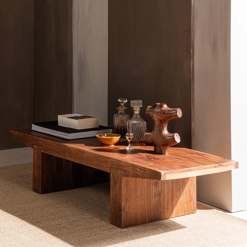 Eron couchtisch acacia holz braun