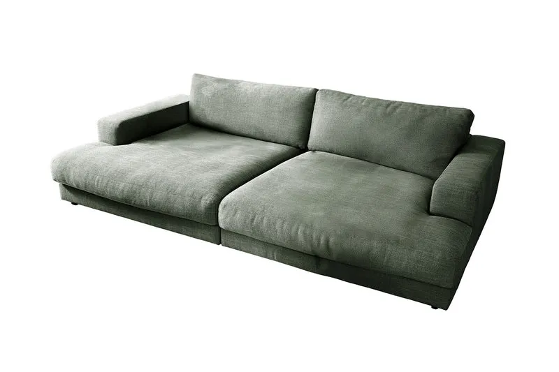 KAWOLA Big Sofa MADELINE Stoff olivgrün