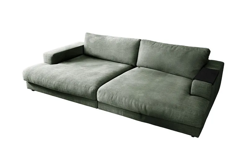 KAWOLA Big Sofa MADELINE Stoff olivgrün