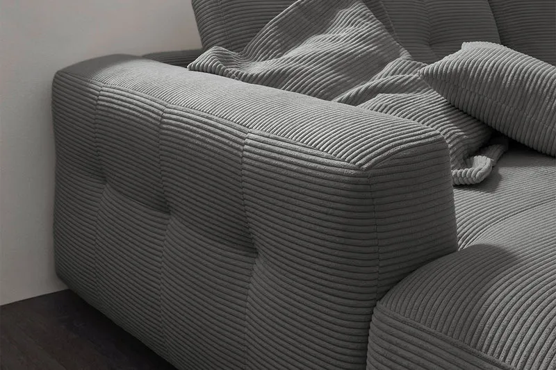 KAWOLA Sofa MIKA Ecksofa Cord grau