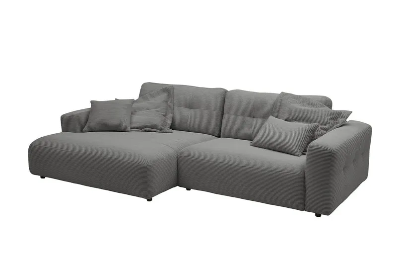 KAWOLA Sofa MIKA Ecksofa Cord grau