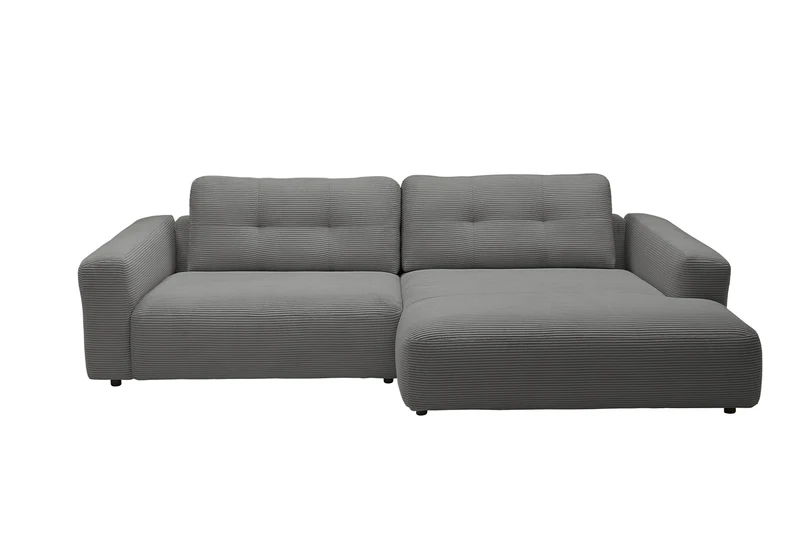 KAWOLA Sofa MIKA Ecksofa Cord grau