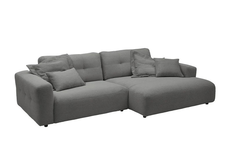 KAWOLA Sofa MIKA Ecksofa Cord grau