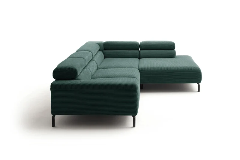 KAWOLA Sofa DELIA Ecksofa Cord smaragd