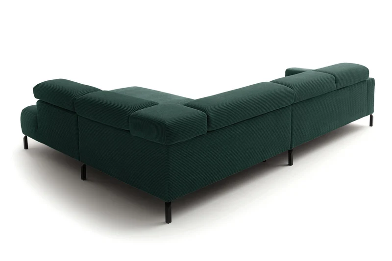 KAWOLA Sofa DELIA Ecksofa Cord smaragd