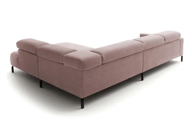 KAWOLA Sofa DELIA Ecksofa Cord rosa