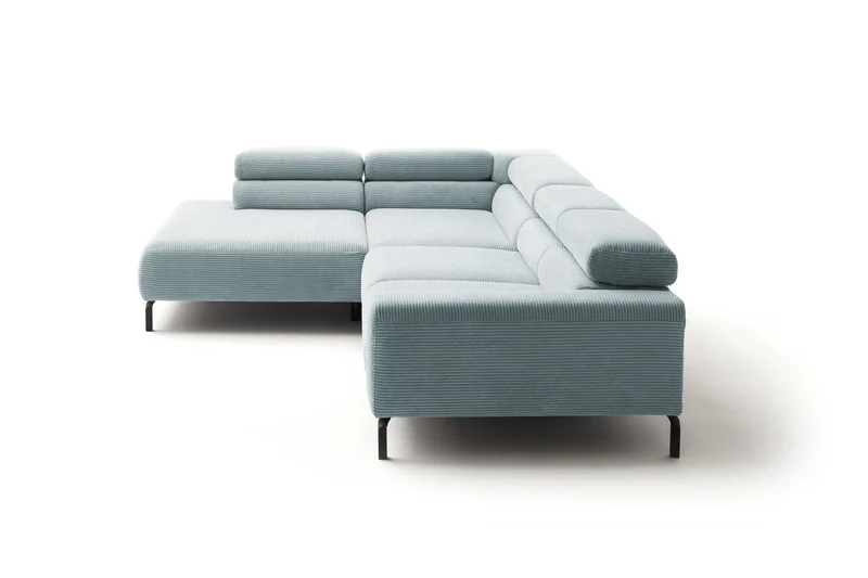 KAWOLA Sofa DELIA Ecksofa Cord hellblau