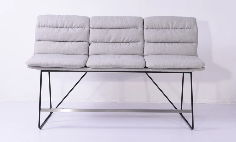 KAWOLA Thekenbank Vince Stoff hellgrau B/H/T: 180x110x56cm