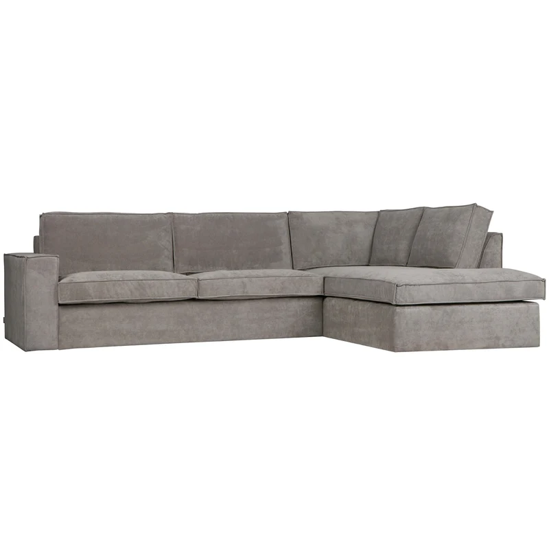 Thomas-Ecksofa aus Rippstoff, rechts, in verwittertem Grün