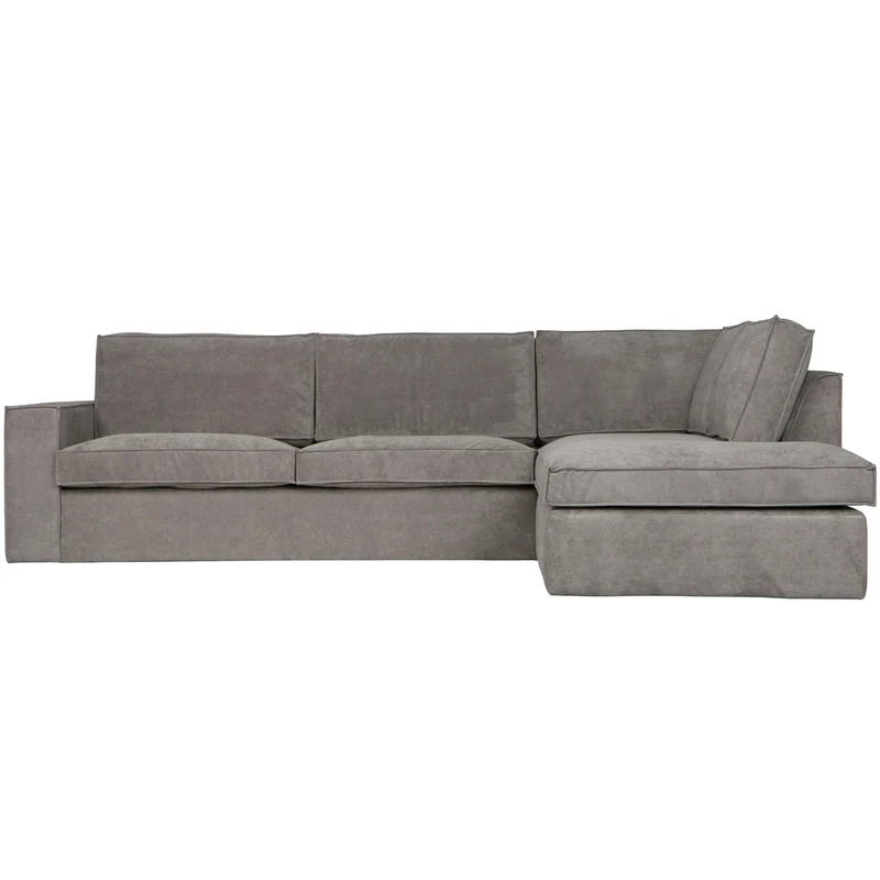 Thomas-Ecksofa aus Rippstoff, rechts, in verwittertem Grün
