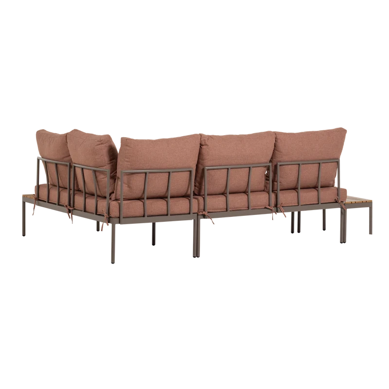 Modulares Garten-Lounge-Set Metall/Polywood rosa