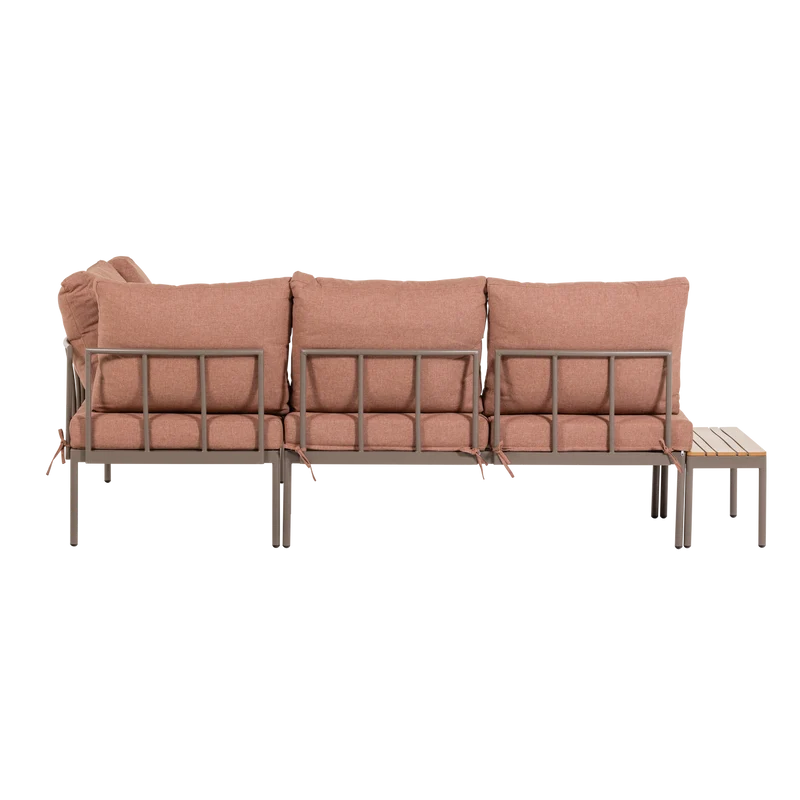 Modulares Garten-Lounge-Set Metall/Polywood rosa
