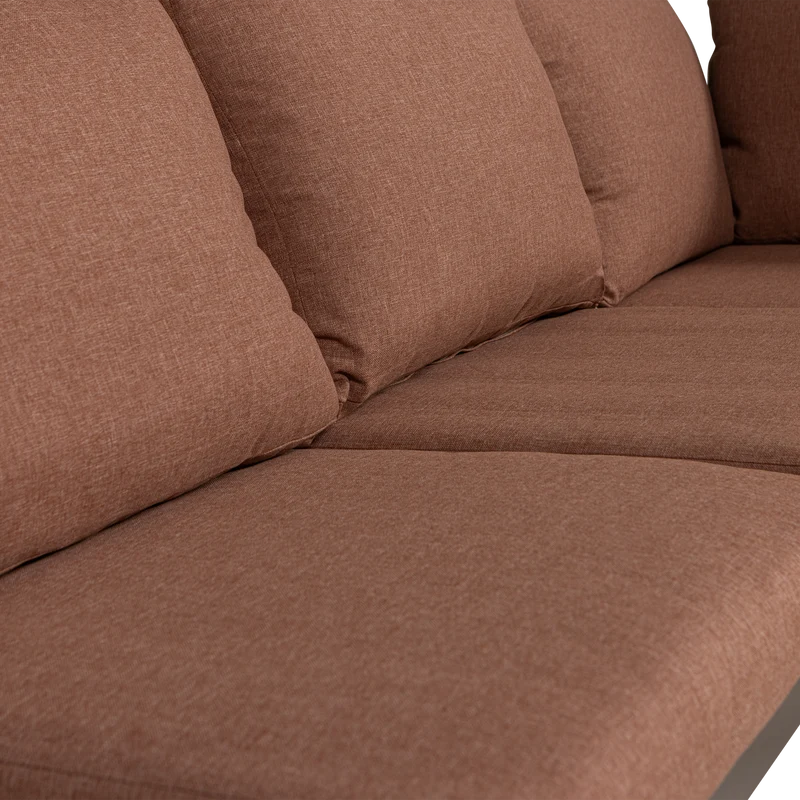 Modulares Garten-Lounge-Set Metall/Polywood rosa