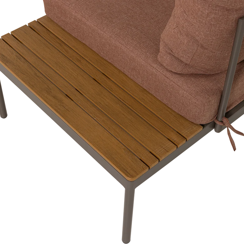 Modulares Garten-Lounge-Set Metall/Polywood rosa