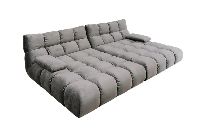 KAWOLA Big Sofa VIVIEN Velvet stone
