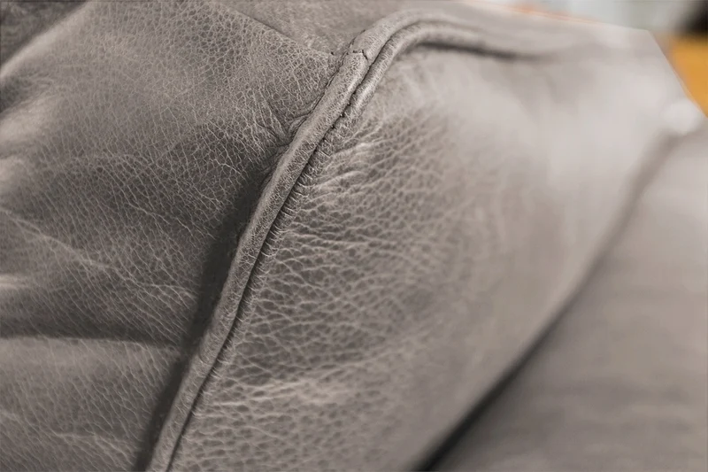 KAWOLA Sofa BLOOM Ecksofa Leder hellgrau