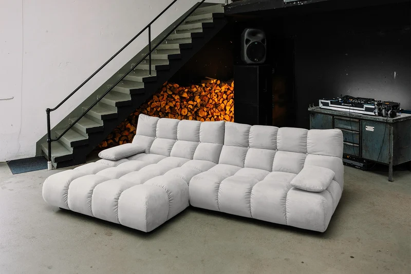 KAWOLA Sofa VIVIEN Ecksofa Velvet silber