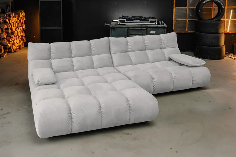 KAWOLA Sofa VIVIEN Ecksofa Velvet silber